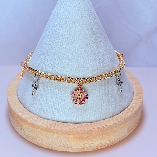 religious charm style bracelet