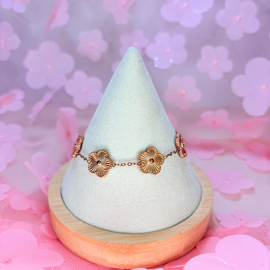 rose gold flower bracelet