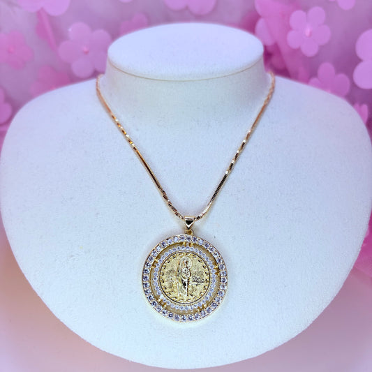 san judas medallon necklace