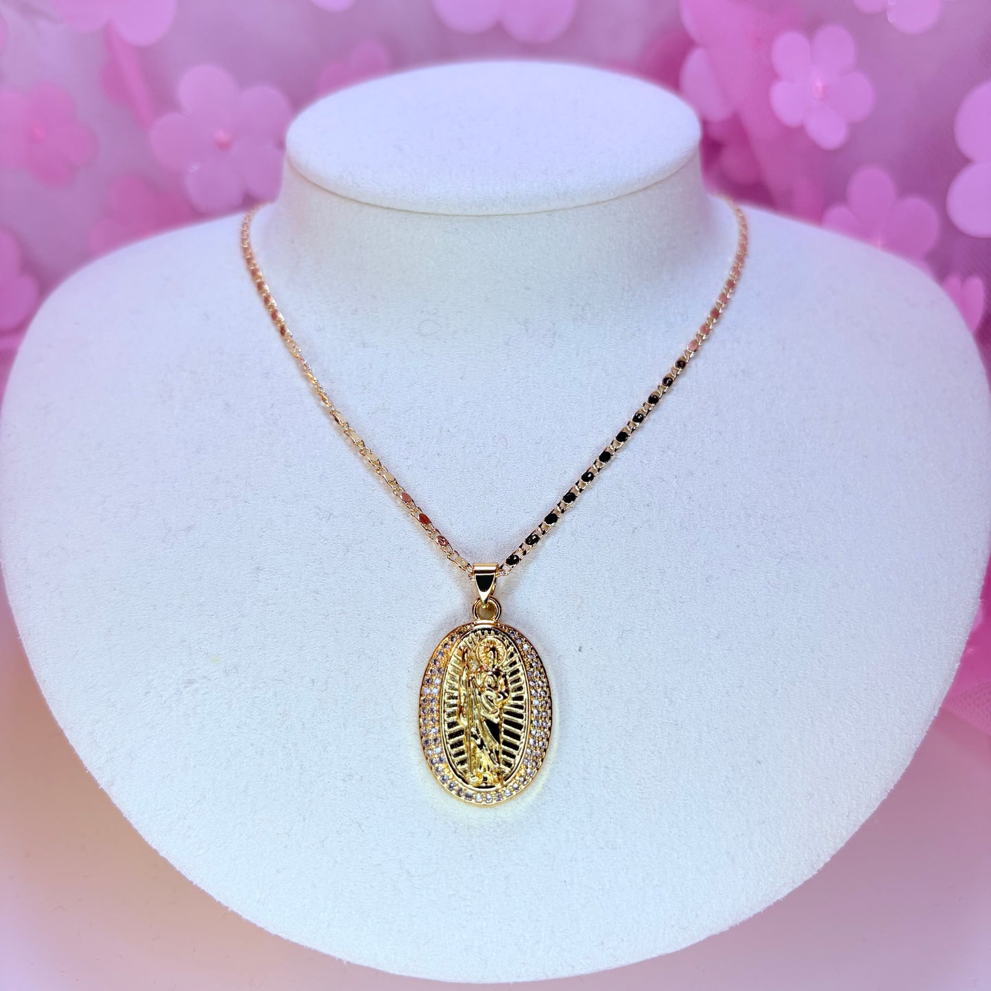 san judas gold necklace