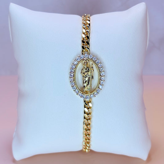 san judas cuban link bracelet