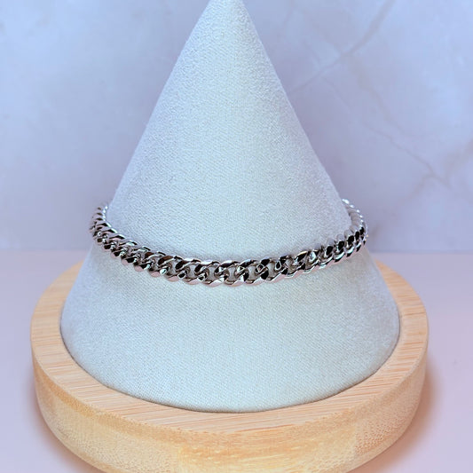sidney cuban link bracelet silver