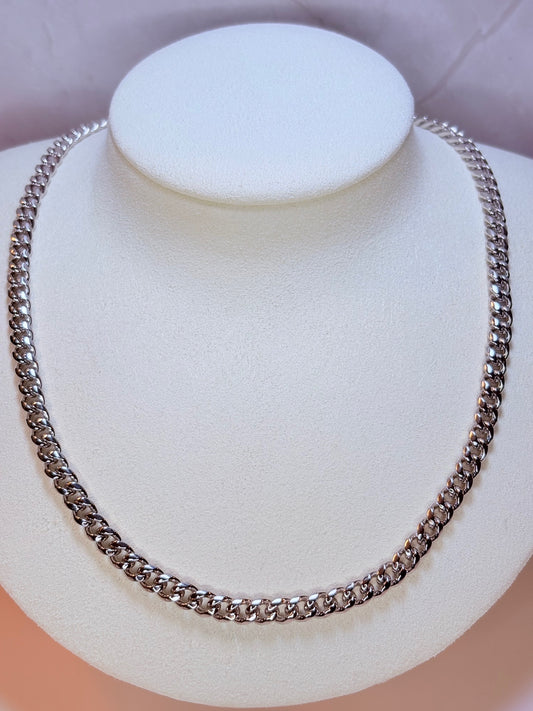 sidney cuban link gargantilla silver