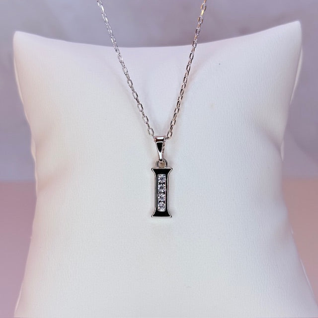 silver initial necklace