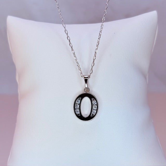 silver initial necklace