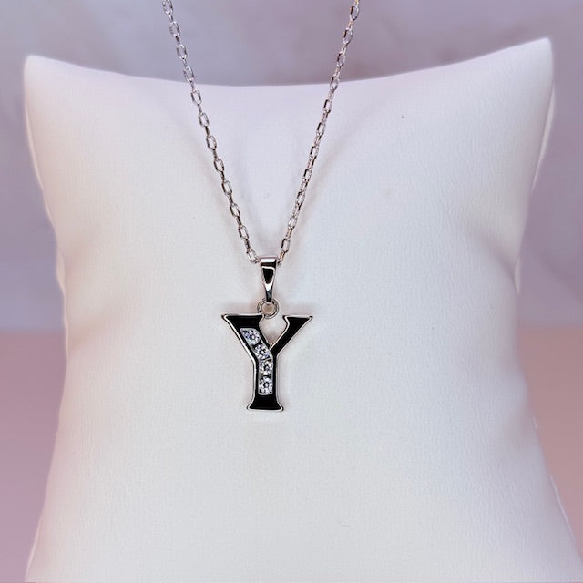silver initial necklace