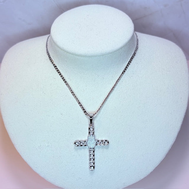 silver amor y fe necklace