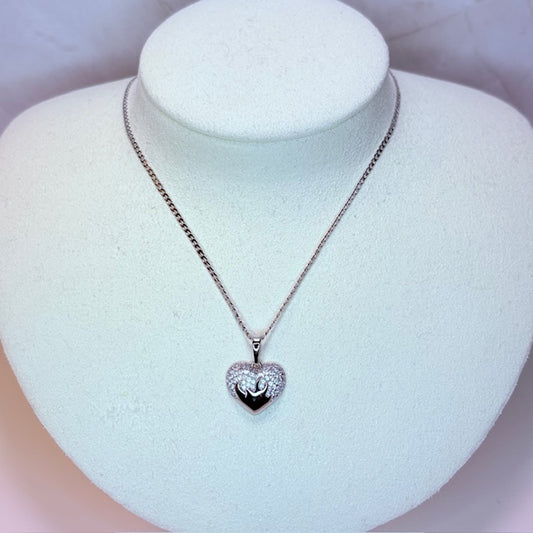 silver burning love necklace