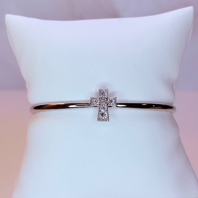 silver cross bangle