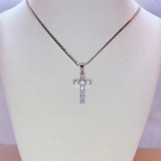 silver cross necklace