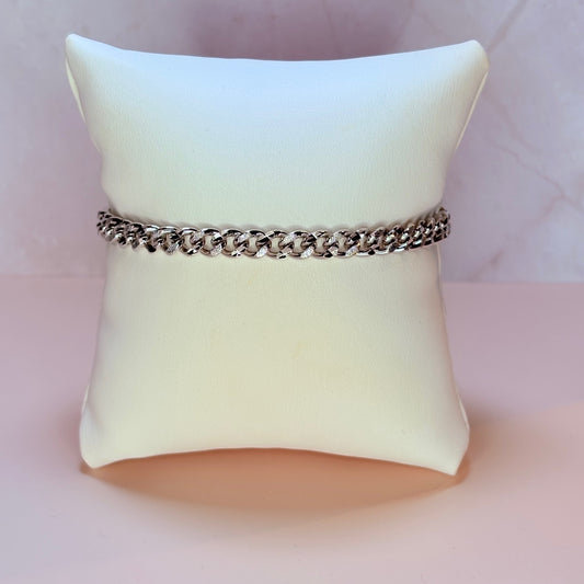 silver cuban link bracelet