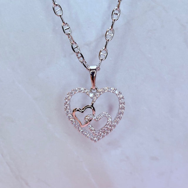 silver forever hearts necklace