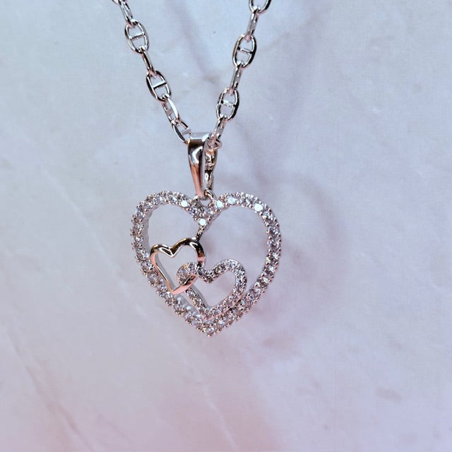 silver forever hearts necklace