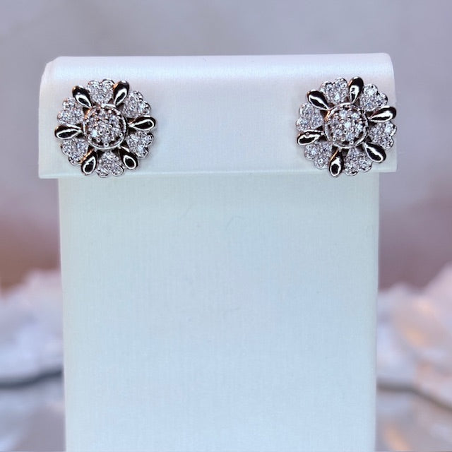 silver girasol sparkle earrings