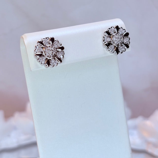 silver girasol sparkle earrings
