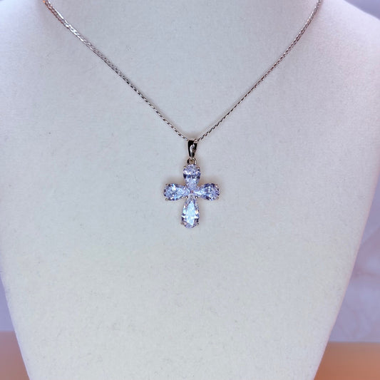silver grace cross necklace