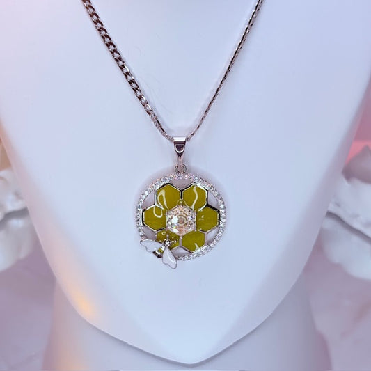 silver kiana honey bee necklace