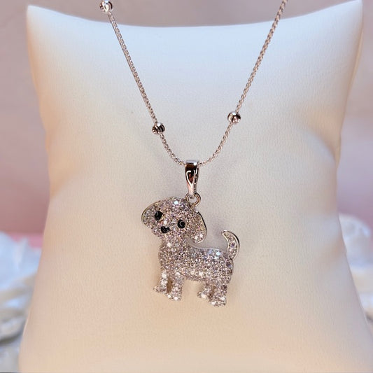 silver leilani puppy necklace