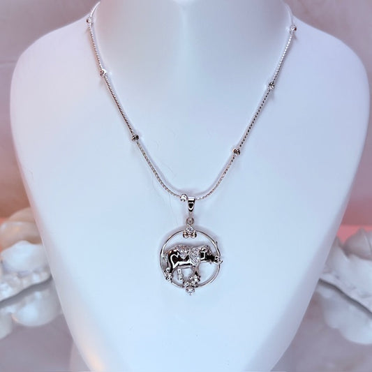silver liko elephant necklace