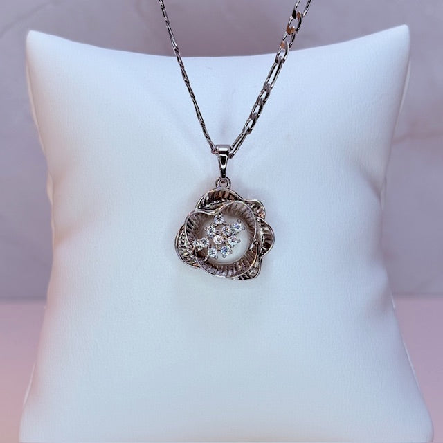 silver lotus necklace