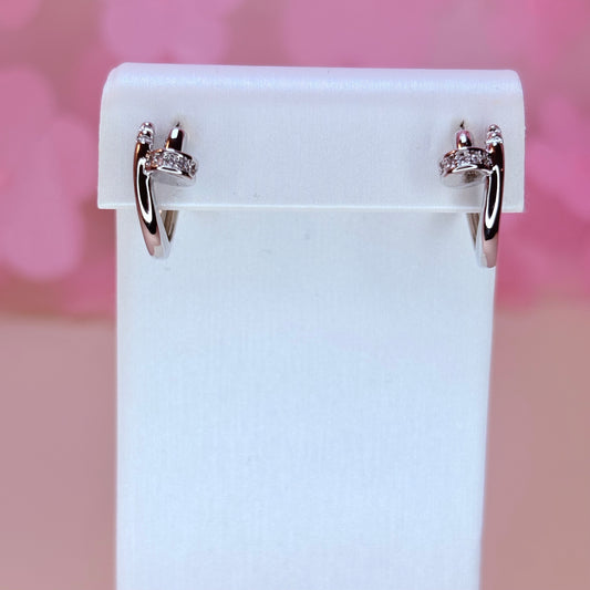 silver nail hoop earrings