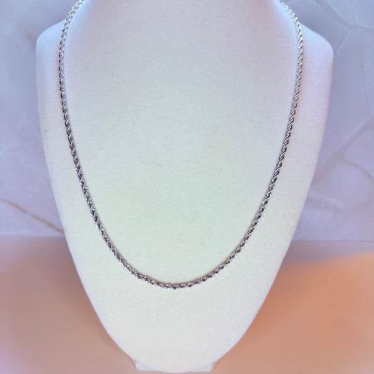 silver rope chain 20"