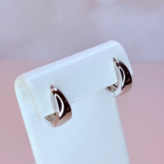 silver tiny chunky huggies