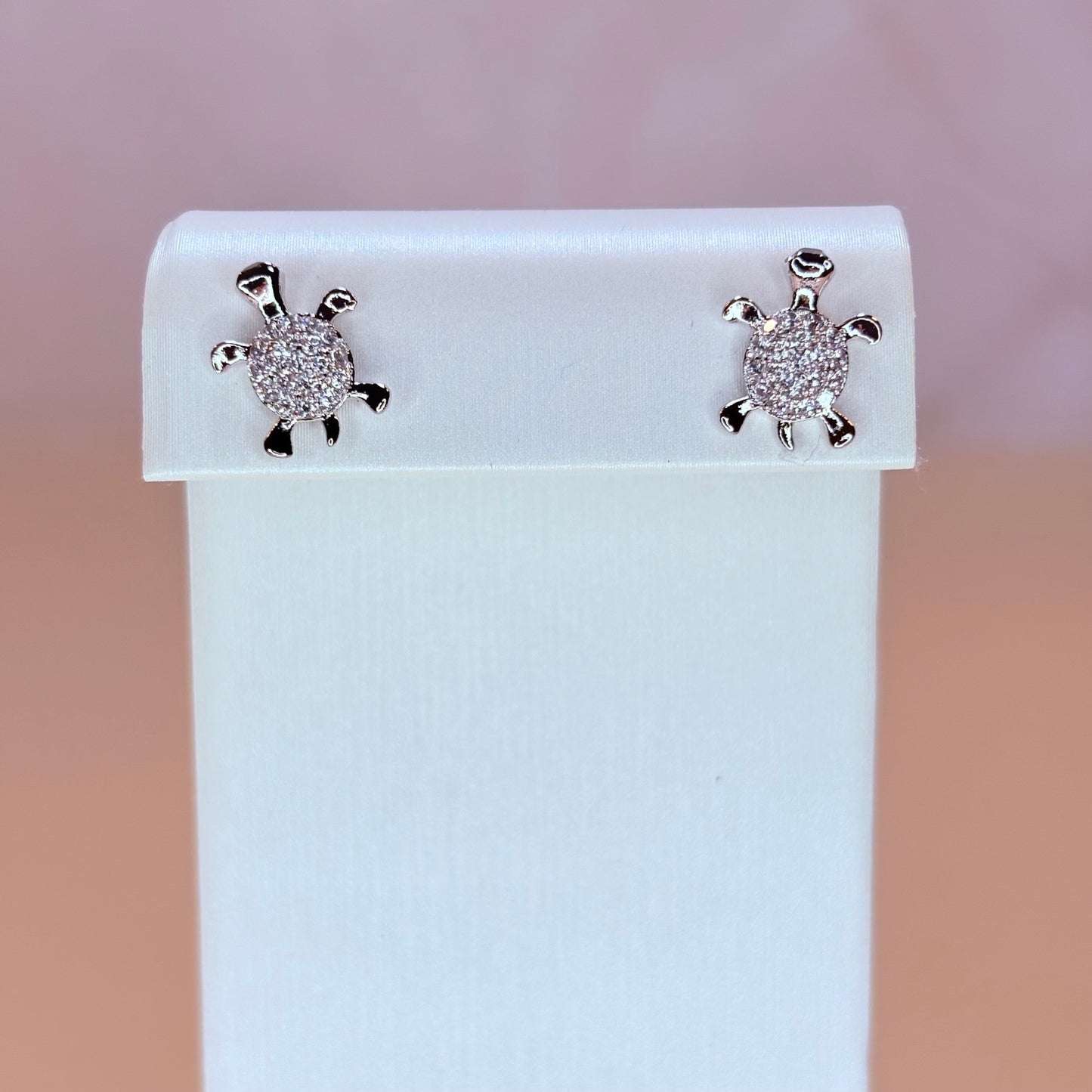 silver turtle earrings