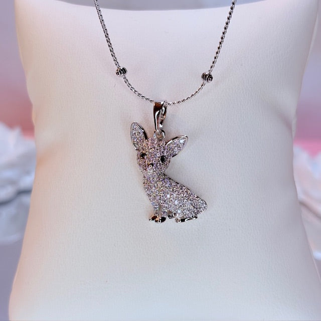 silver ulani puppy necklace