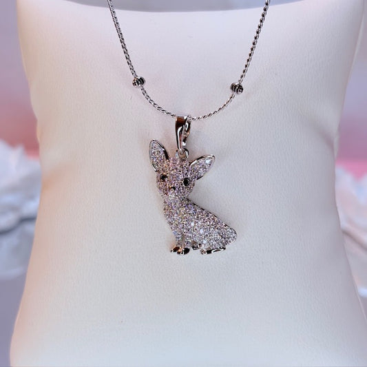 silver ulani puppy necklace