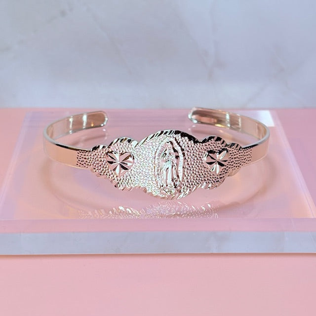 silver virgencita cuff
