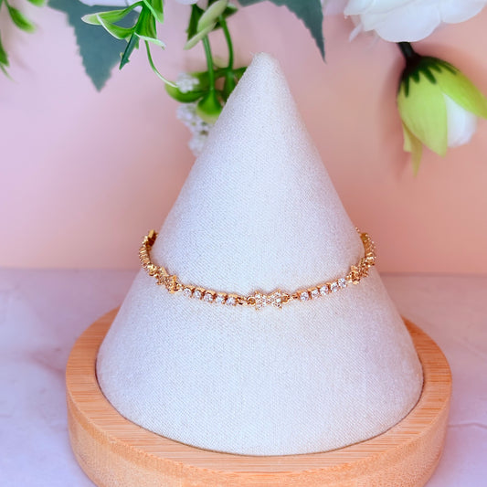 simple bow tennis style bracelet