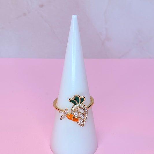 sparkly dainty carrot ring
