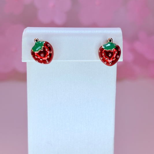 18k strawberry earrings