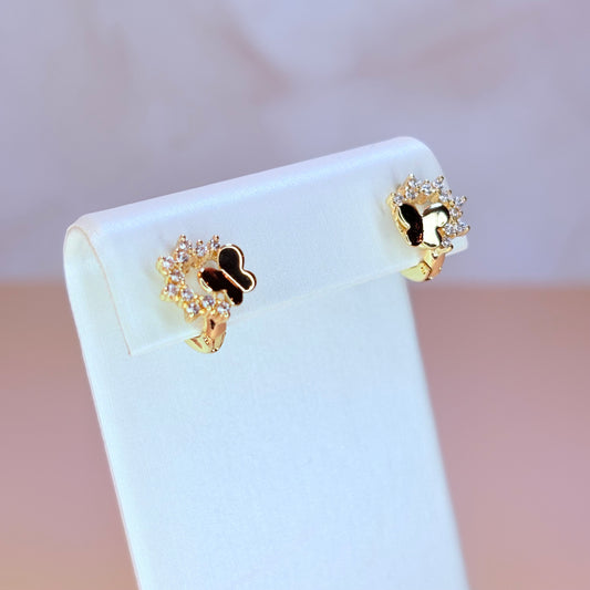 sweet mini butterfly hoop earrings