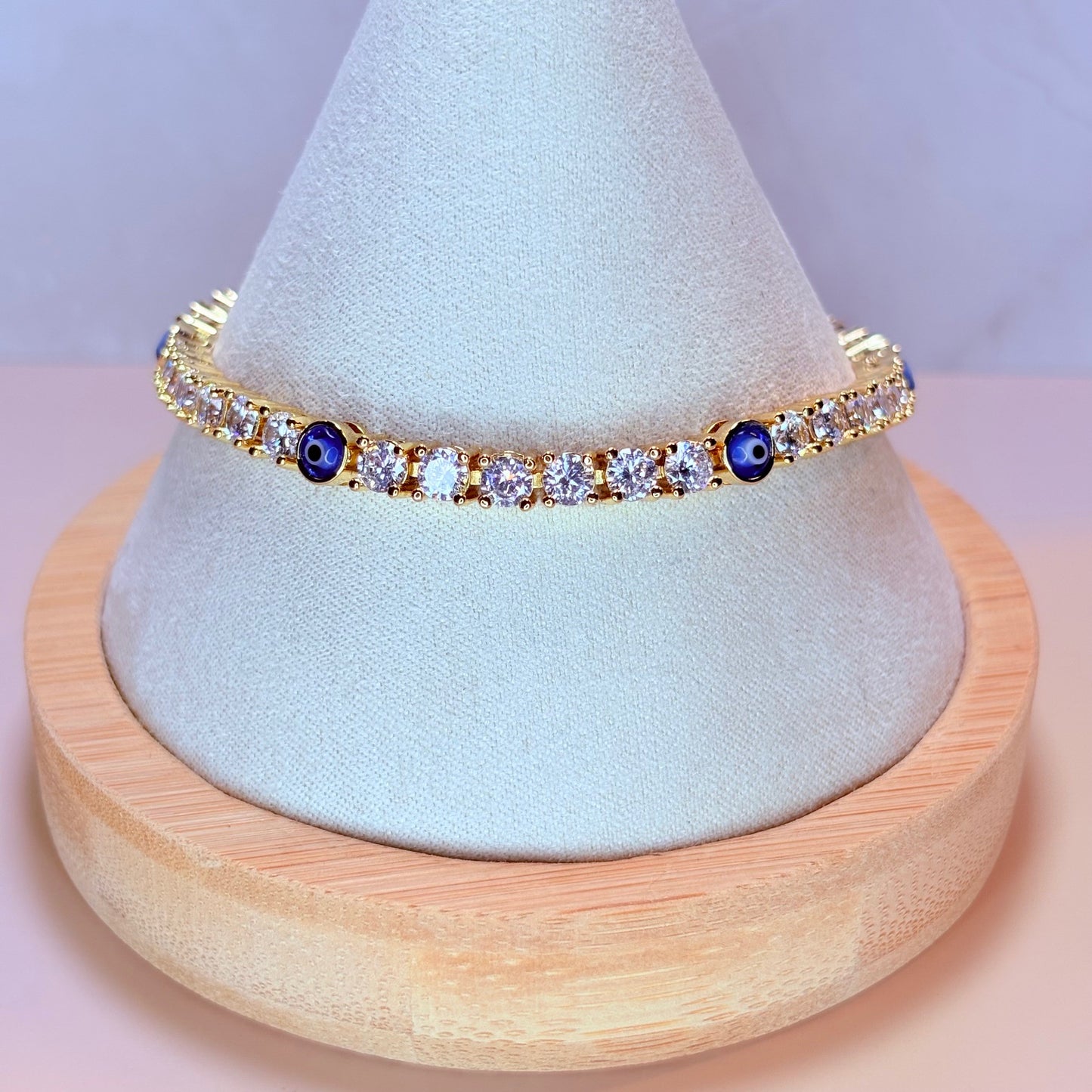 blue evil eye tennis bracelet