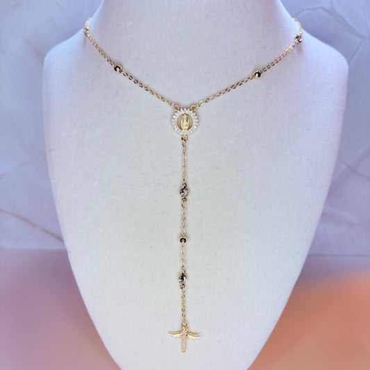 rosario de virgencita w/cross with wings
