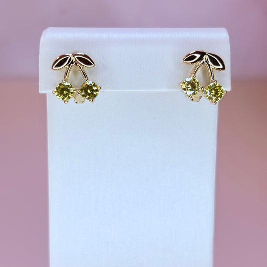 yellow cherry earrings