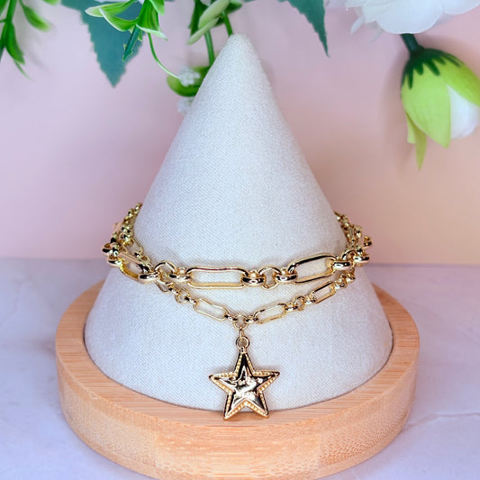 zayla star double chain bracelet